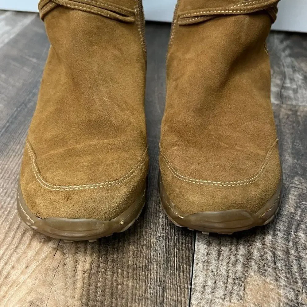 Ruff Hewn Womens Suede Shearling Fold Over Tall Boot Tan Fairycore Y2K Style